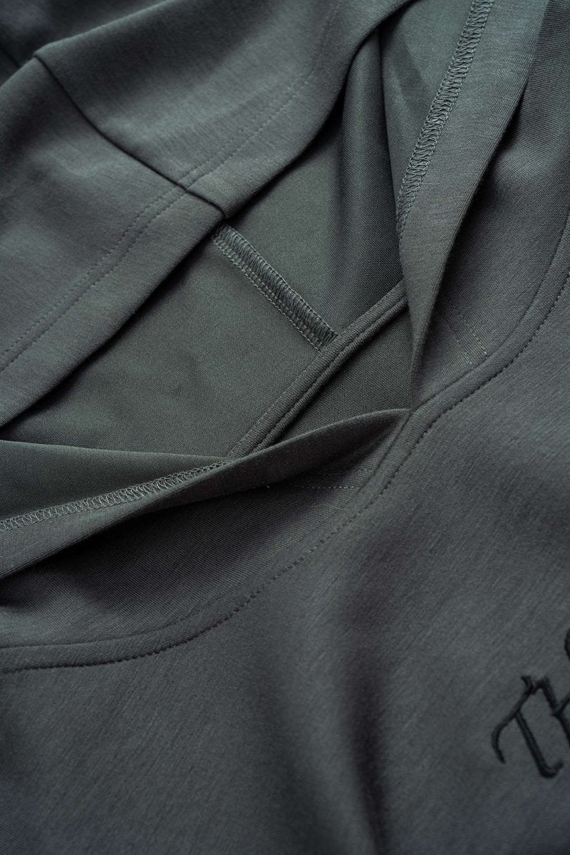 Letter Embroidery Long - Sleeve Hoodie - MISMIMCWTH2509160101-DARK GRAY-XS