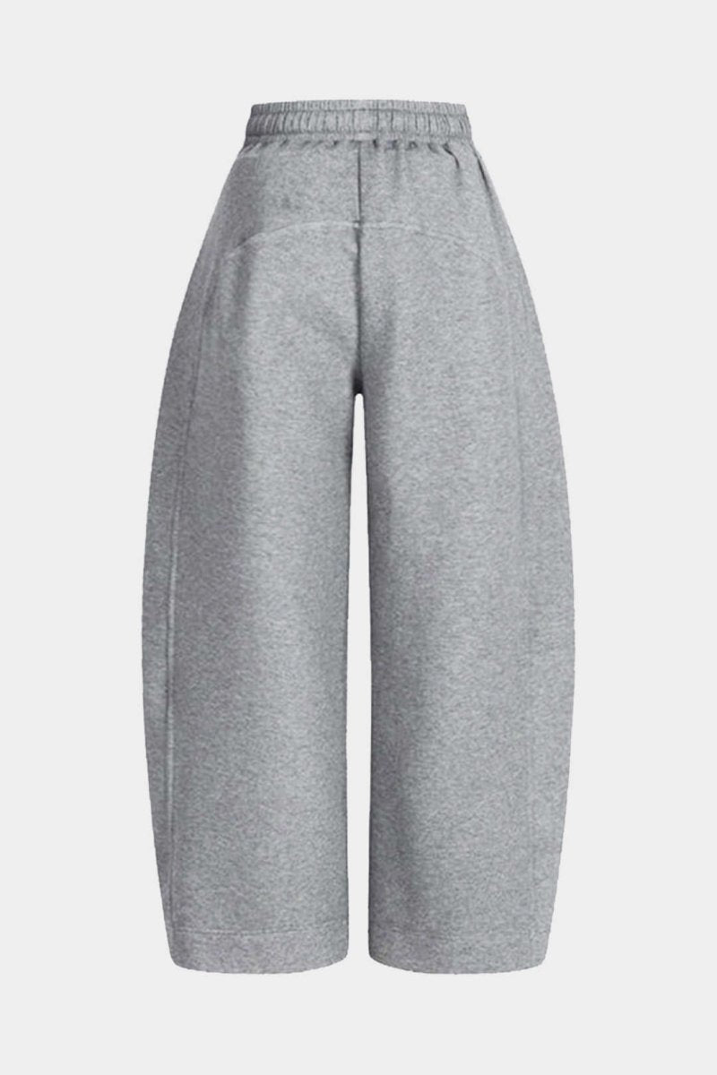 Letter Print Stitching Detail Trousers - MISMIMCWBT2509110105-GRAY-XS