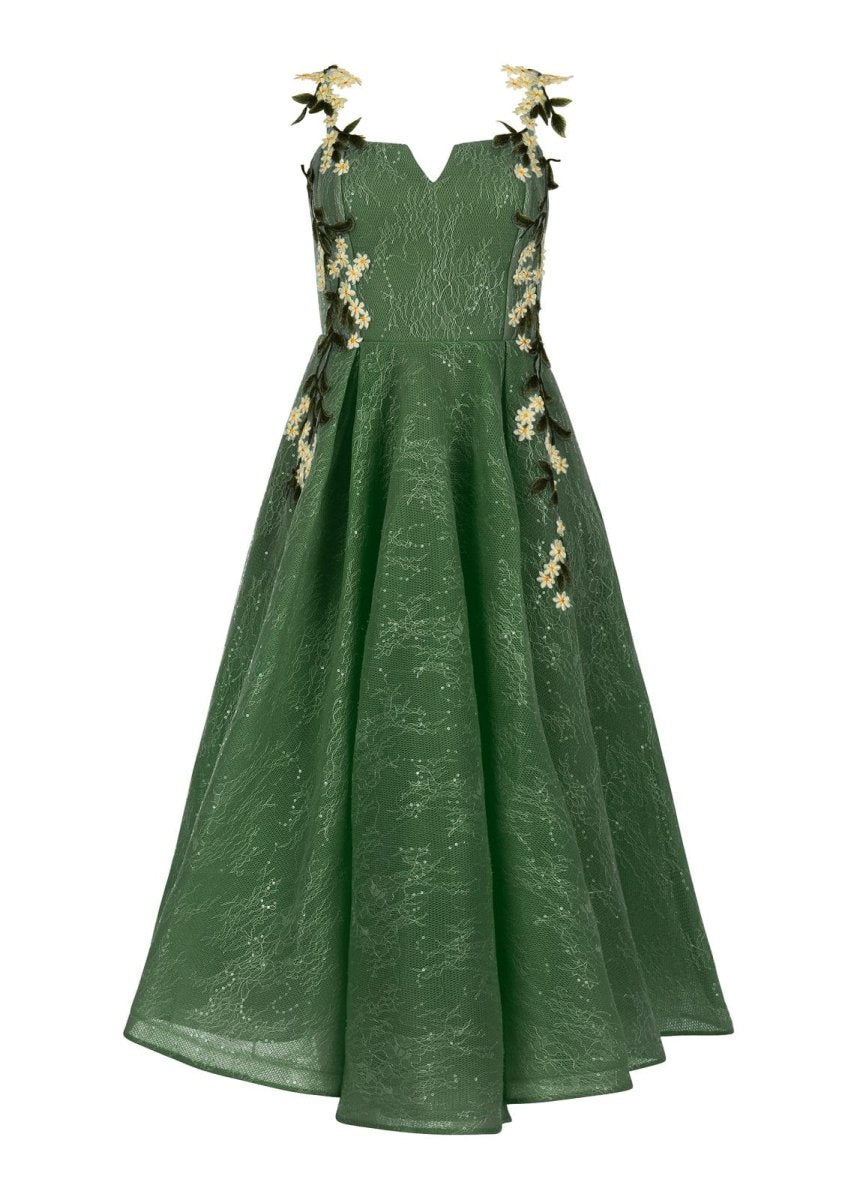 Lily Petal Dress - MISMIJK24190-W-GRN-00