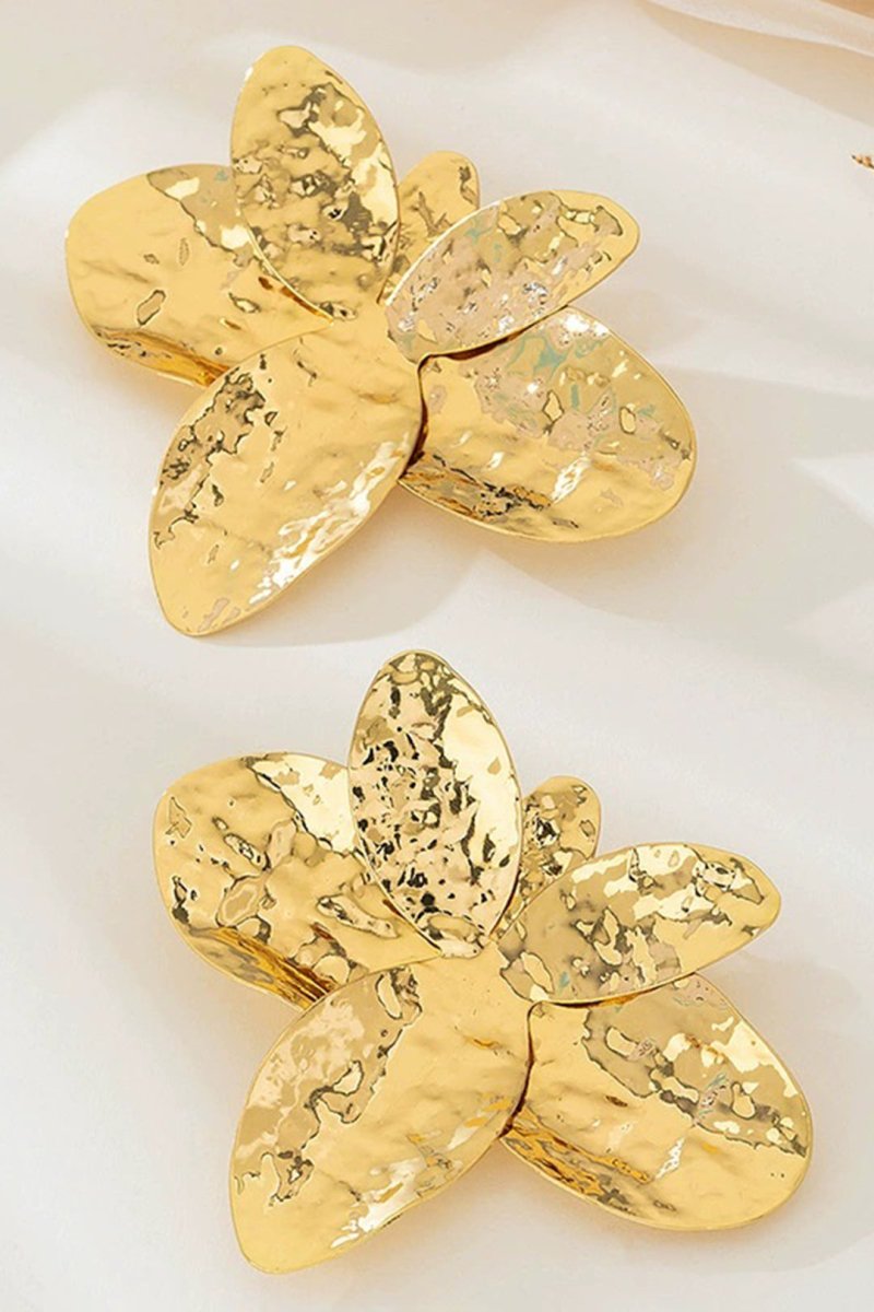 Metal Exaggerated Irregular Earrings - MISMIMCAJE2503100060-GOLD-F