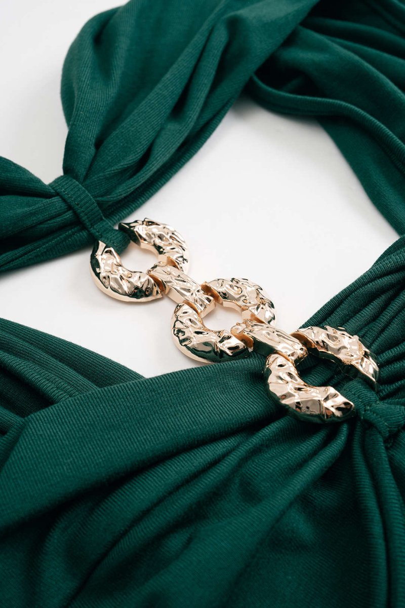 Metallic Backless Tank Top - MISMIMCWTT2505160172-DARK GREEN-XS