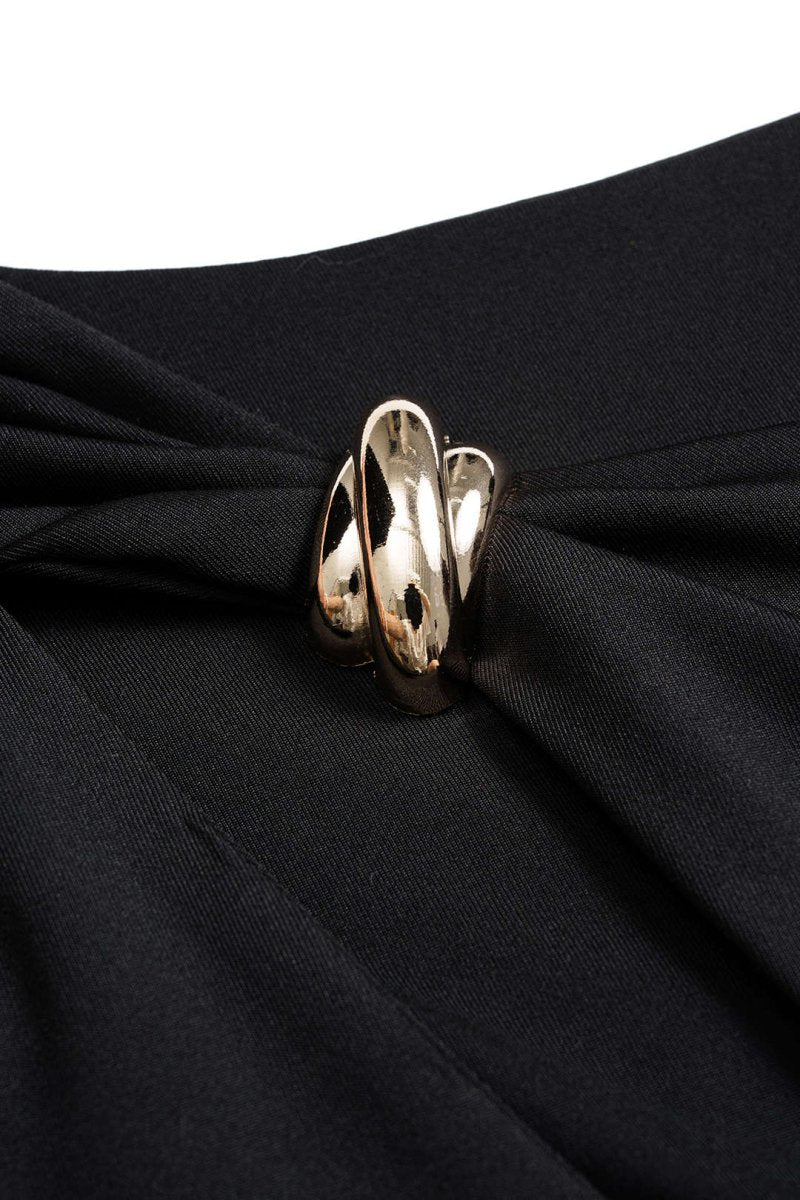 Metallic Cut Out Long Sleeve Bodysuit - MISMIMCWTO2509080003-BLACK-XS