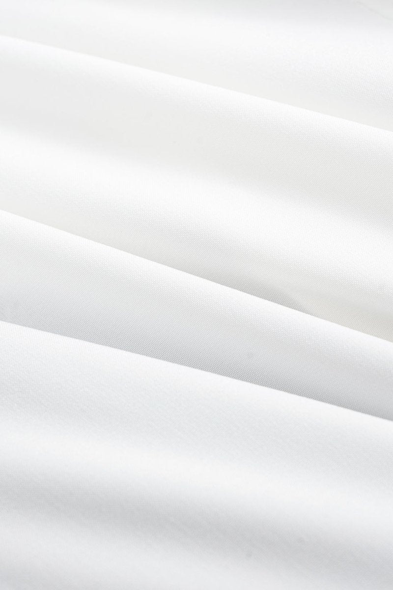 Metallic Decor Contrast Pleated V - Neck Long - Sleeve Shirt - MISMIMCWTE2508190107-Contrast Color-S