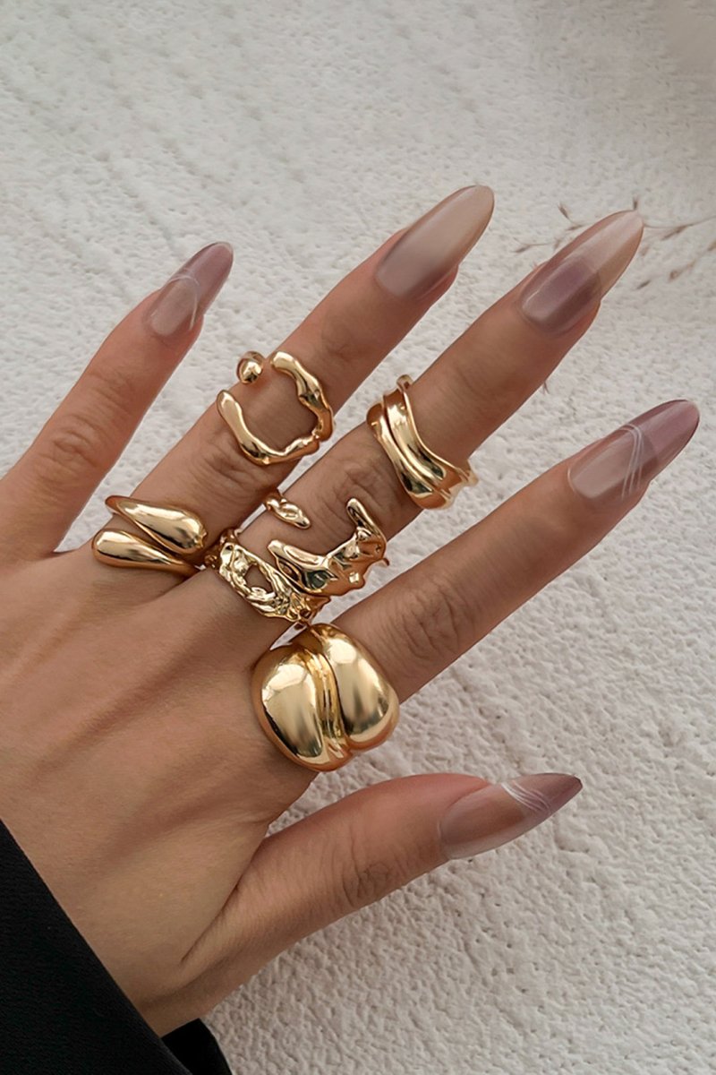 Multi - Layer Irregular Ring - MISMIMCAJR2501100103-GOLD-F