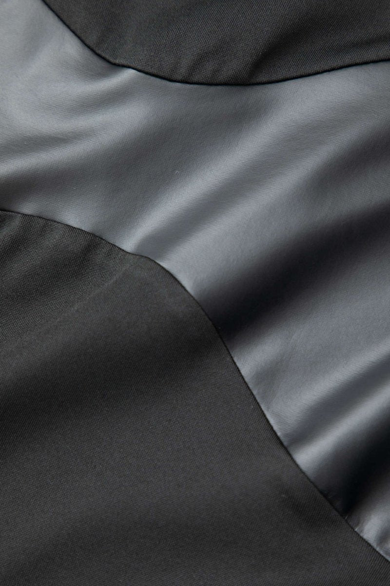 Neck Faux Leather Paneled Long Sleeve Bodysuit - MISMIMCWTL2308010083-BLACK-XS