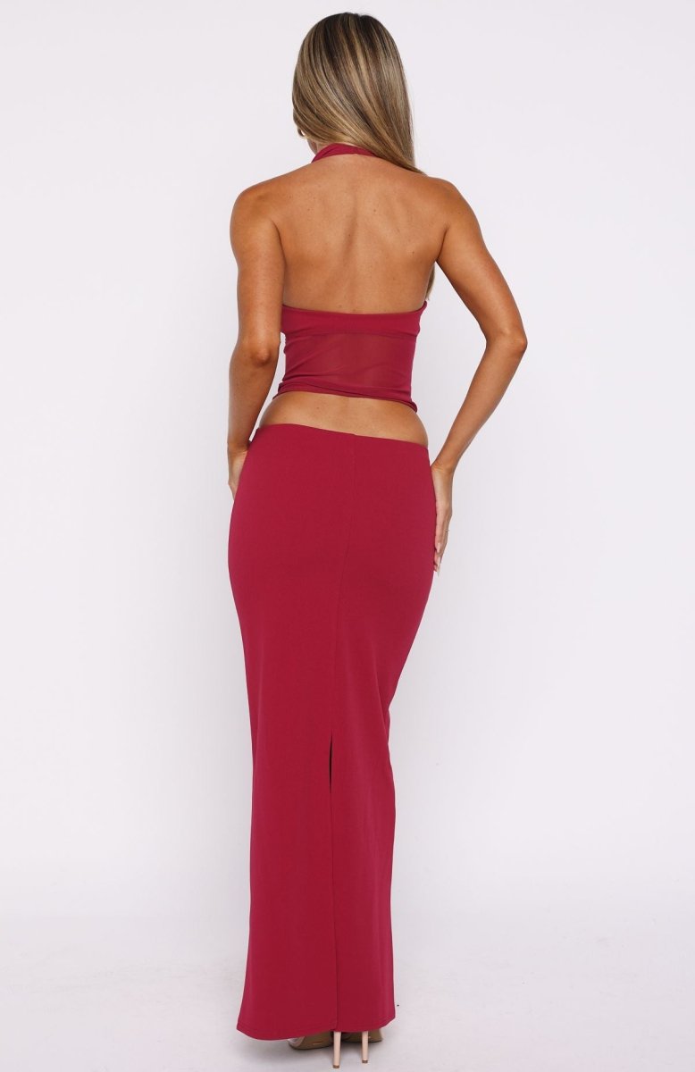 No Notes Needed Halter Maxi Dress Cherry - MISMIWFLOD419-2-XXS