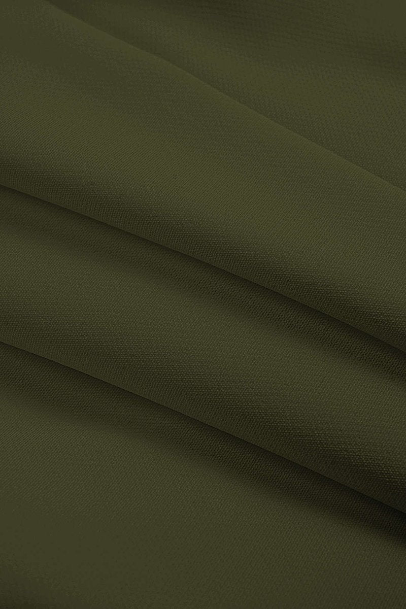 Notched Lapel Button Long - Sleeve Top And Pleated Trousers Set - MISMIMCWSC2507140013-OLIVE-XS