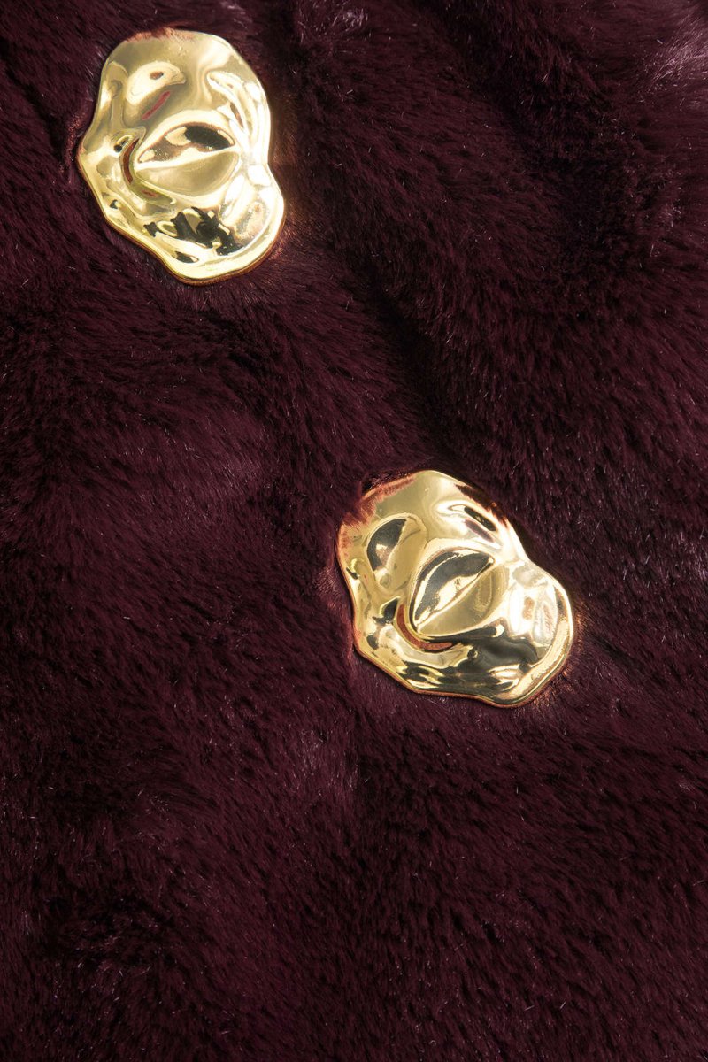 Patchwork Long Sleeve Mini Dress - MISMIMCWDC2410240047-BURGUNDY-XS