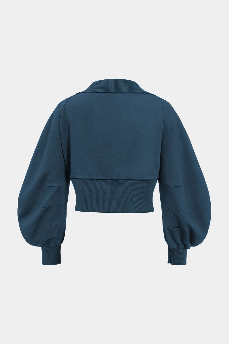 Patchwork Zipper Denim Outerwear Jacket - MISMIMCWNE2409120118-ROYAL-S