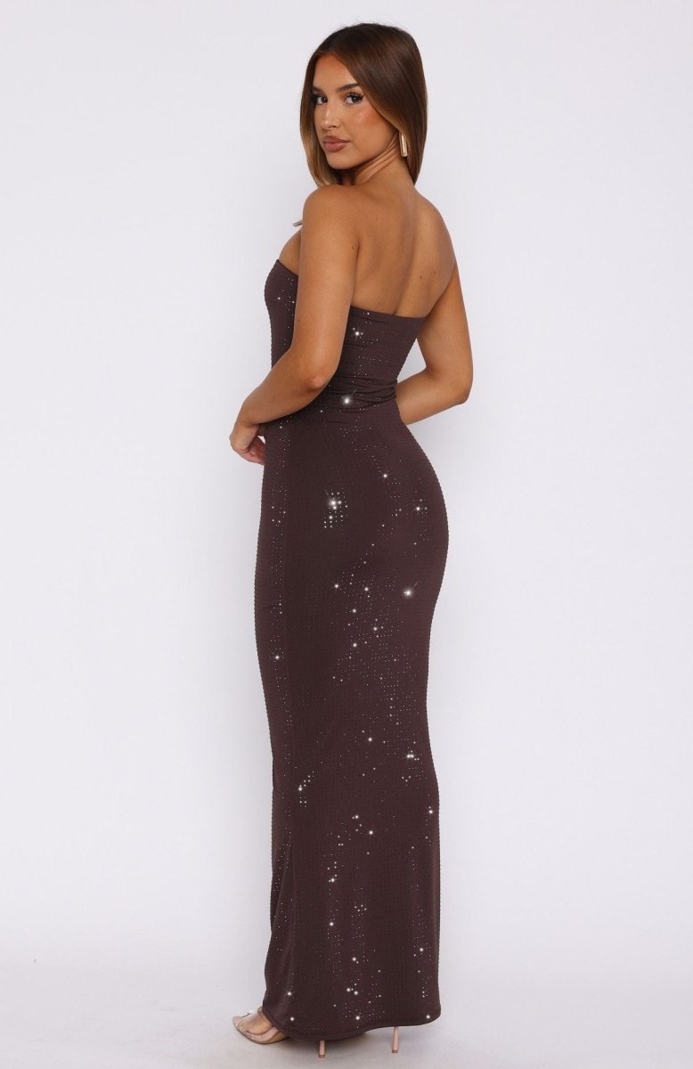 Platinum Maxi Dress Chocolate - MISMIWFLOD161-2-XXS