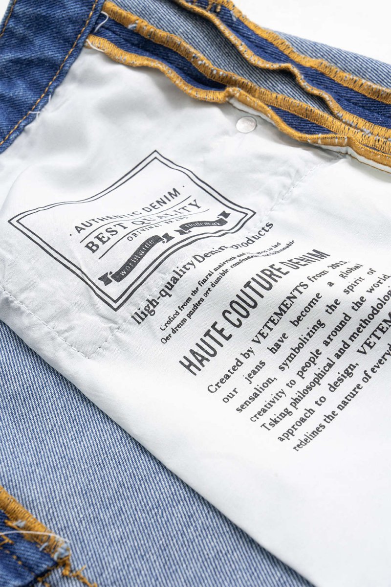 Reversible Letter Print Pocket Denim Mini Skirt - MISMIMCWNN2503060025-BLUE-XS