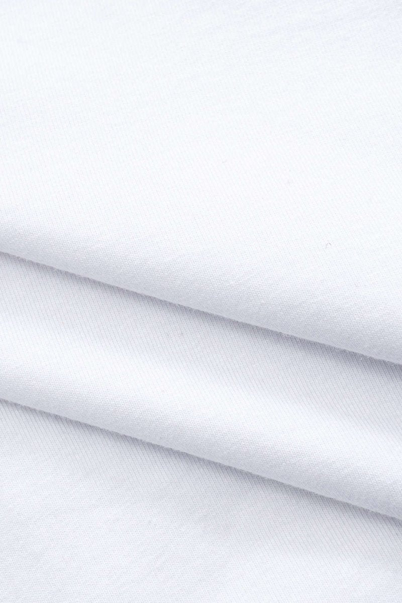 Round Neck Short Sleeve T-Shirt - MISMIMCWTS2503240141-WHITE-XS