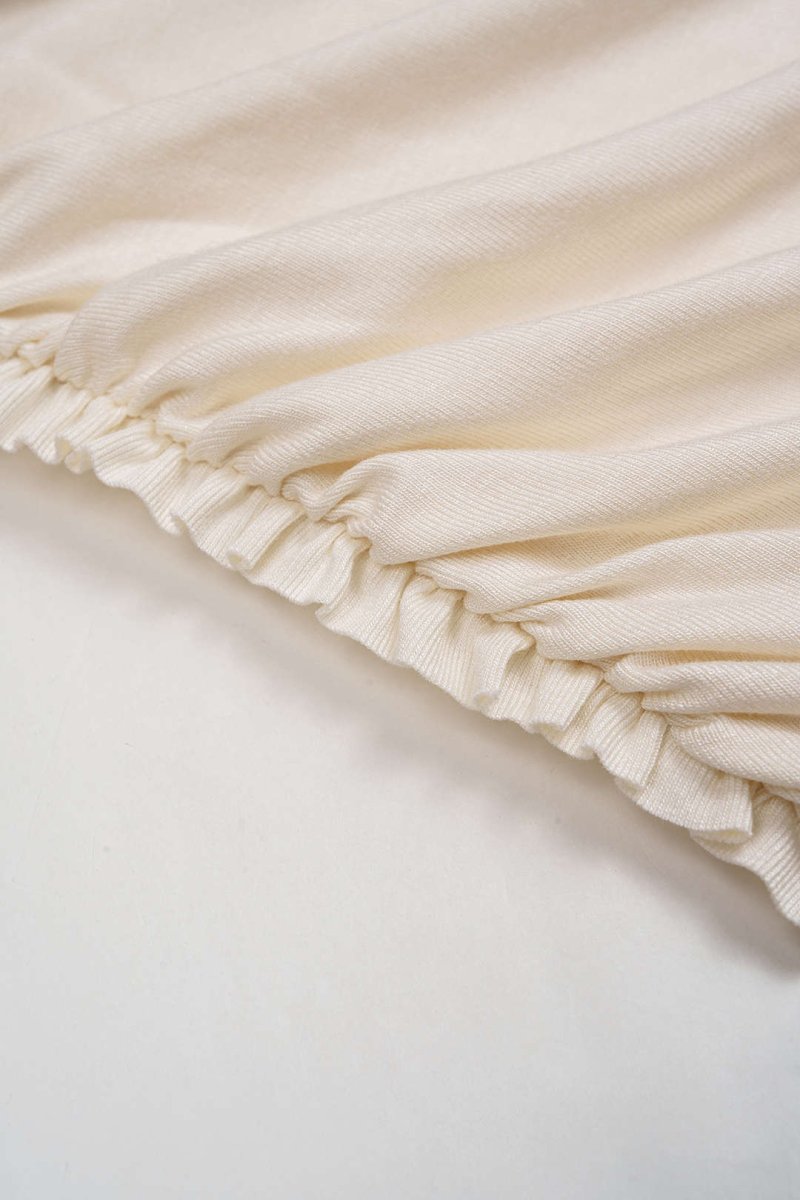 Ruched Asymmetrical Twist Knot Slit Sleeveless Maxi Dress - MISMIMCWDA2508140012-IVORY-XS