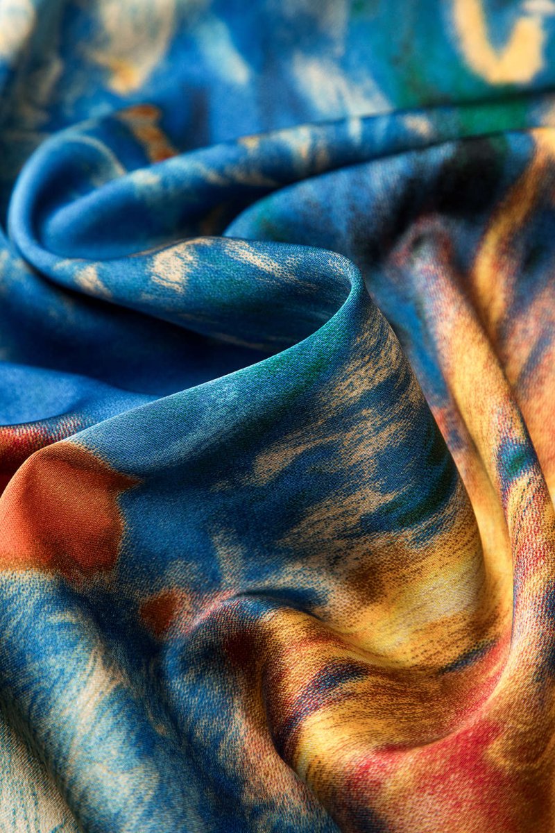 Satin Floral Print Tie Front Skirt - MISMIMCWBK2412090134-BLUE-S