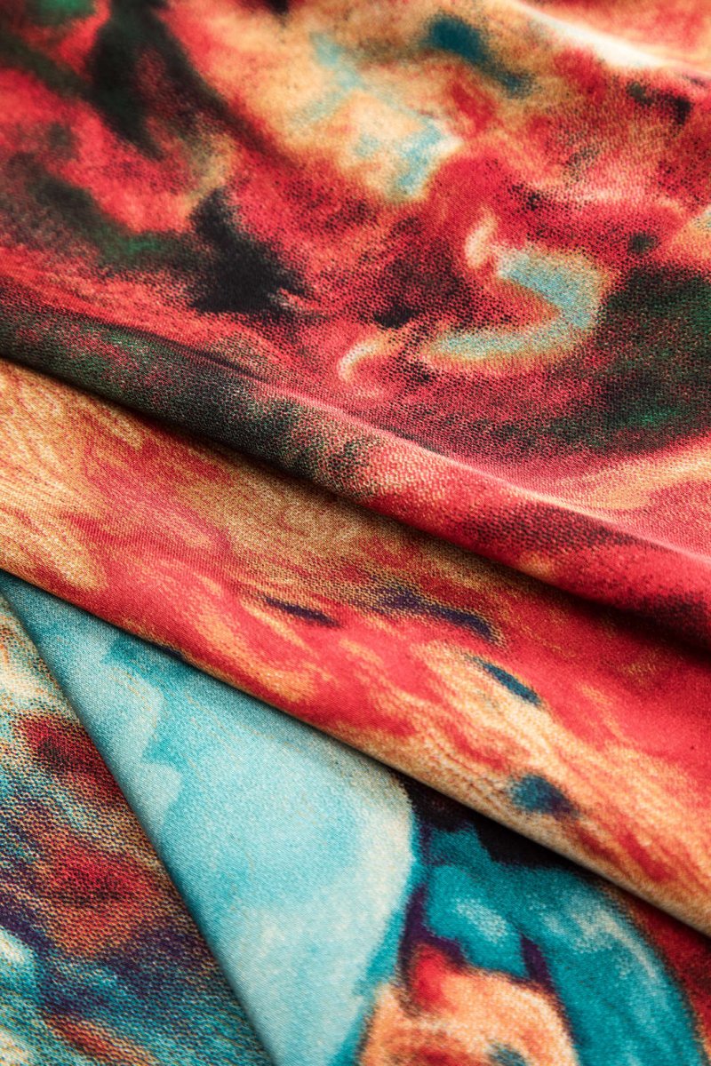 Satin Floral Print Tie Front Skirt - MISMIMCWBK2412090134-BURGUNDY-S