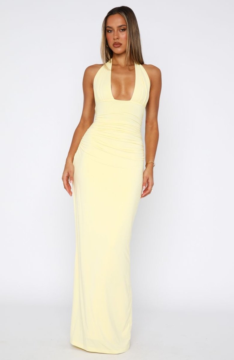 Say What You Feel Halter Maxi Dress Lemon - MISMIEXBOS222-3-XXS