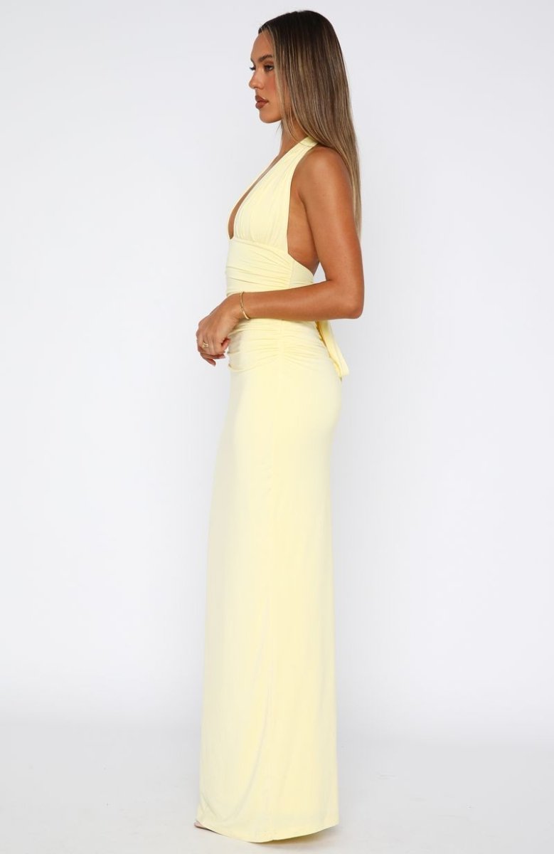 Say What You Feel Halter Maxi Dress Lemon - MISMIEXBOS222-3-XXS