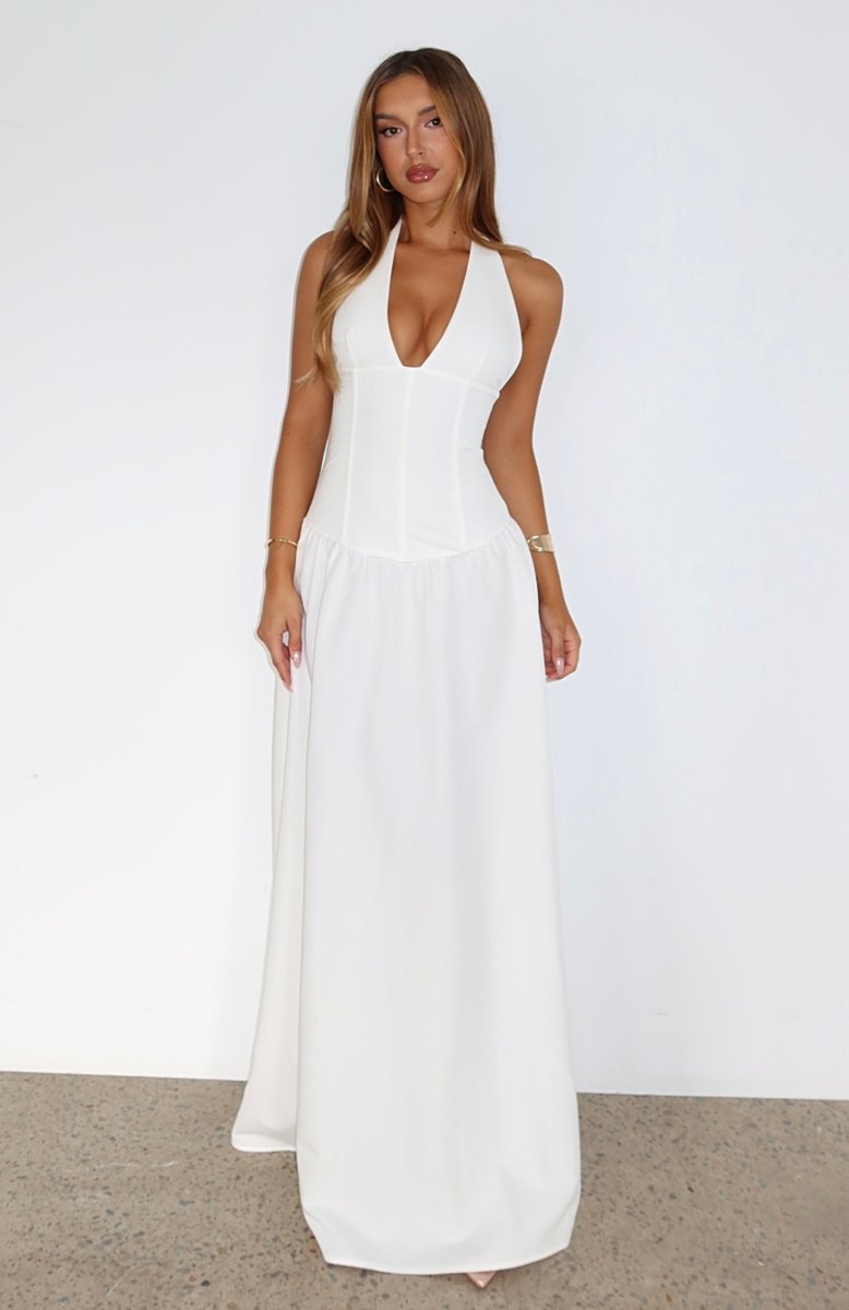 Say You Love Maxi Dress White - MISMIWFLOD337-1-XXS