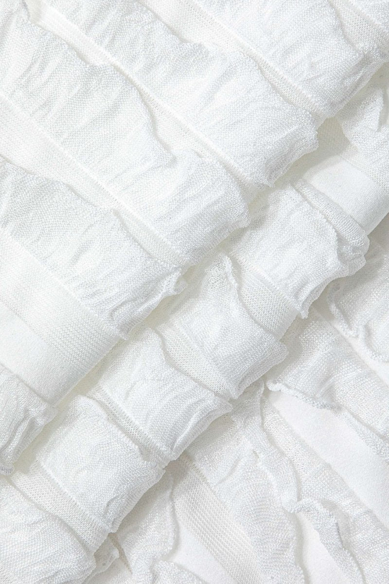 Sheer Ruffle Texture Halter Backless Maxi Dress - MISMIMCWDA2404200011-WHITE-XS