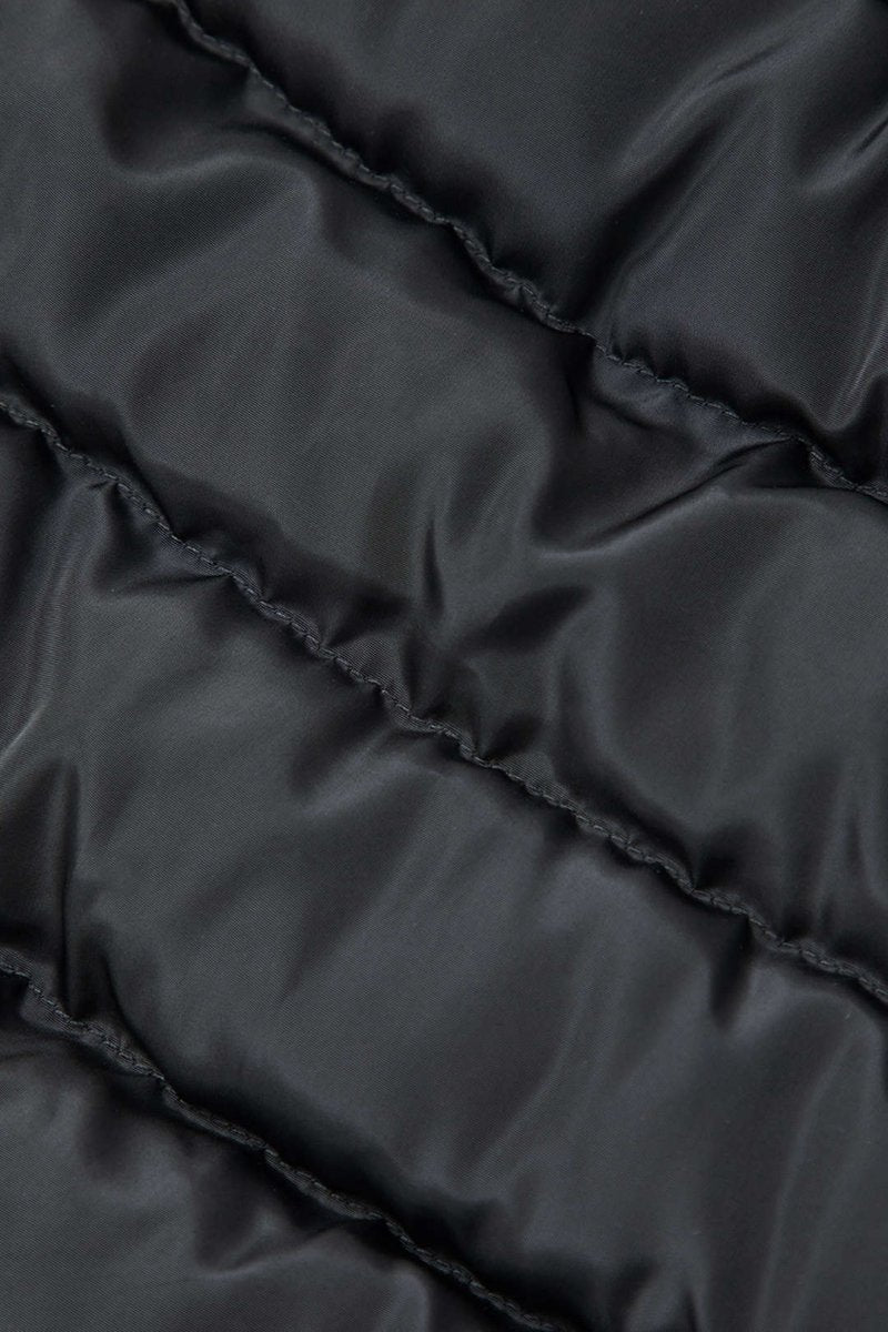 Solid Button Up Puffer Mini Skirt - MISMIMCWBK2309050036-BLACK-XS