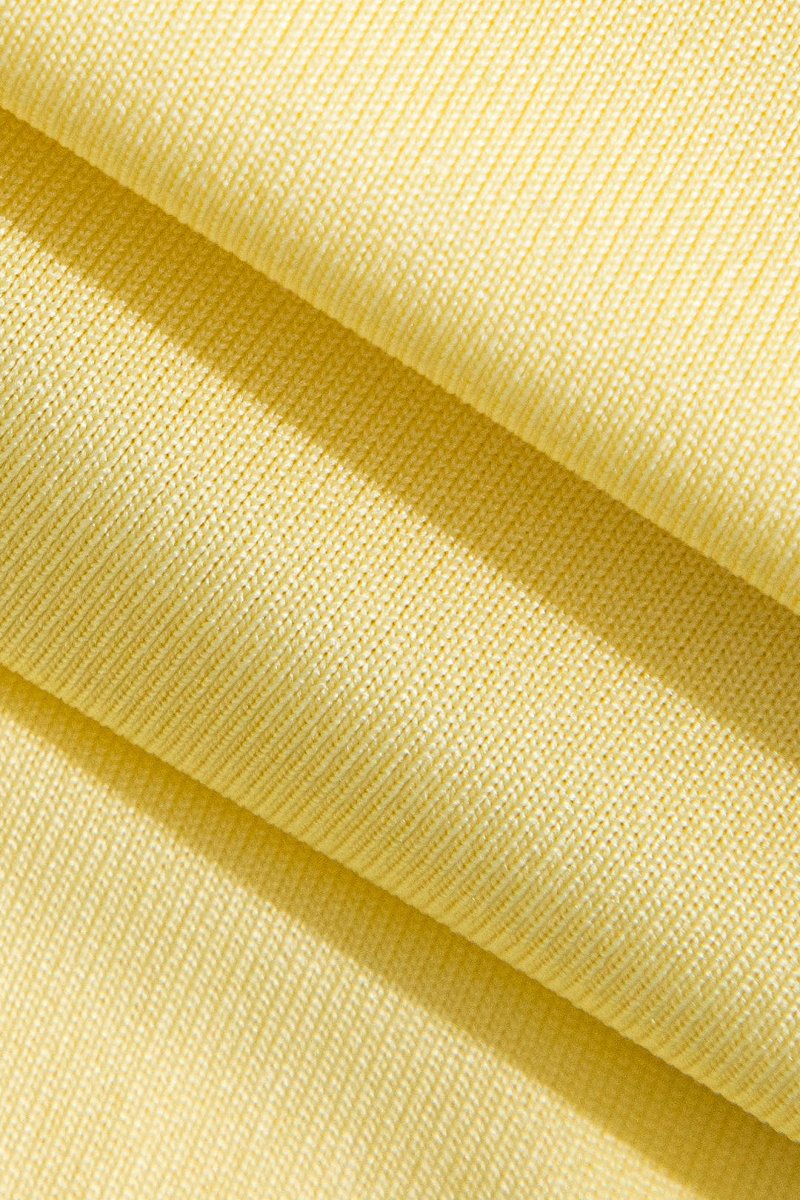 Solid Twist Front Cut Out Slit Midi Dress - MISMIMCWSB2407230104-CREAM YELLOW-XS