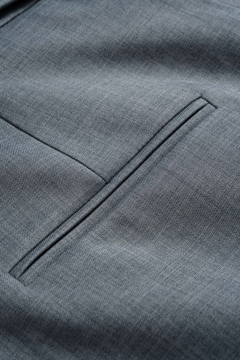 Solid Wide Leg Shorts - MISMIMCWBS2509300016-GRAY MELANGE-XS