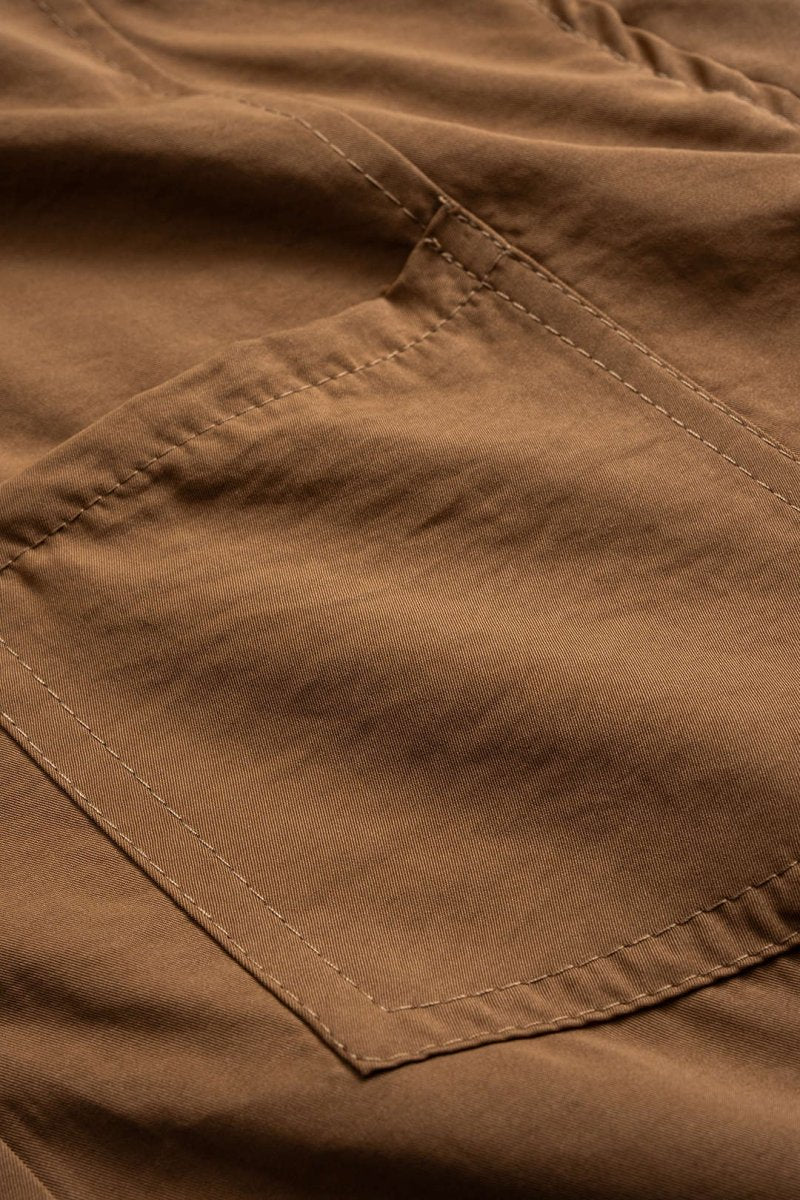 Tie - Front Button Short - Sleeve Shirt - MISMIMCWTV2510110139-BROWN-S