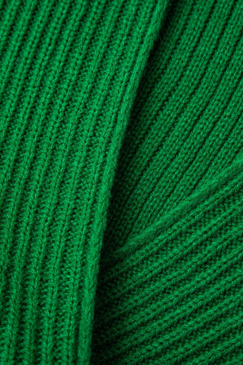 V - neck Long Sleeve Sweater And Skirt Set - MISMIMCWKC2309060033-GREEN-XS