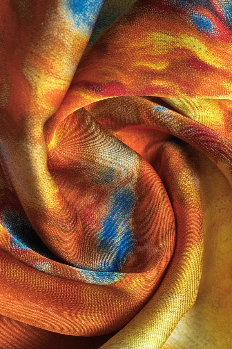 Watercolor Print Satin Ruched Drawstring Slip Mini Dress - MISMIMCWDC2412250027-BLUE-XS