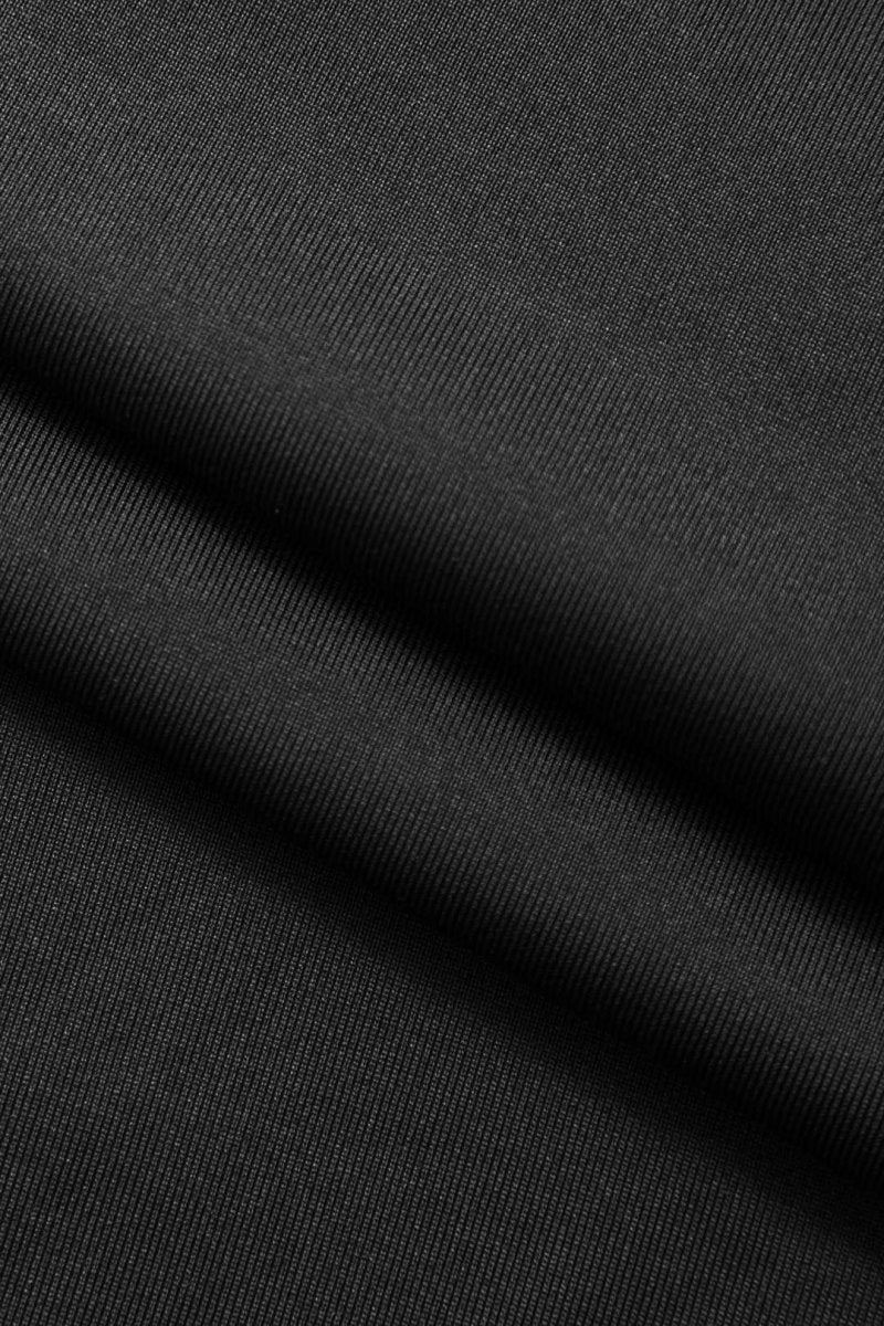 Wrap Ruched High Neck Long Sleeve Maxi Dress - MISMIMCWDA2309180103-BLACK-XS