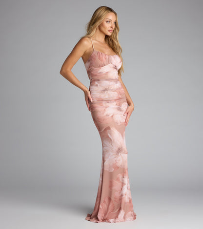 Felicity Floral Lace-Up Mermaid Formal Dress