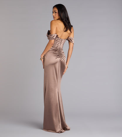 Lilia Off-The-Shoulder Corset Mermaid Dress