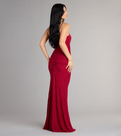 Alba Cowl Neck Mermaid Floral Formal Dress