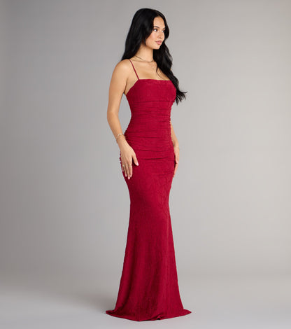 Alba Cowl Neck Mermaid Floral Formal Dress