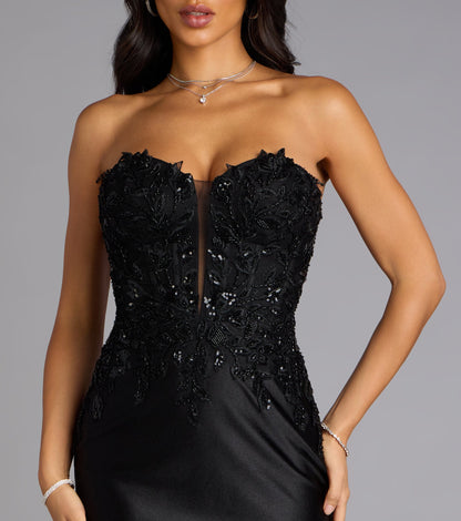 Valeria Satin Lace Corset Mermaid Formal Dress