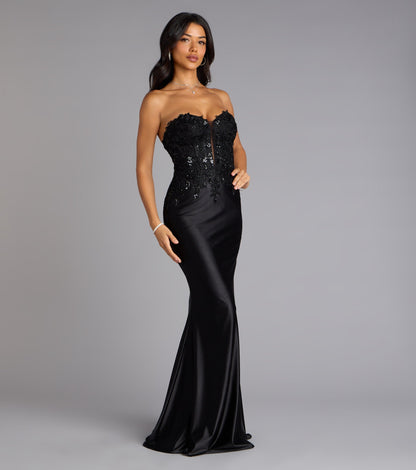 Valeria Satin Lace Corset Mermaid Formal Dress