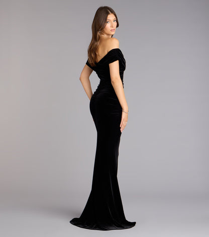 Gemma Velvet Off-The-Shoulder Mermaid Dress
