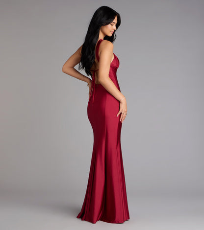 Anne Halter Cutout Mermaid Formal Dress