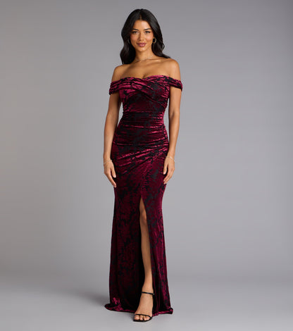 Sylvia Velvet Off-The-Shoulder Formal Dress