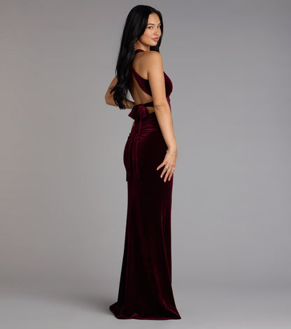 Vivienne Velvet Tie-Back Formal Dress