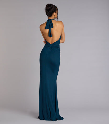 Elina Halter Cutout Mermaid Dress