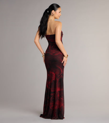 Renata Strapless Abstract Mermaid Formal Dress