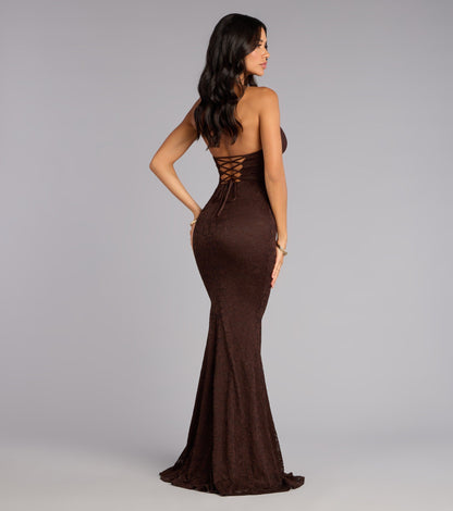 Lane Halter Strappy Lace Mermaid Formal Dress