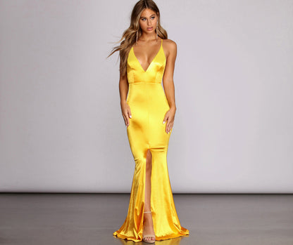 Raelynn Satin Cross Strap Dress