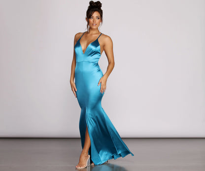 Raelynn Satin Cross Strap Dress