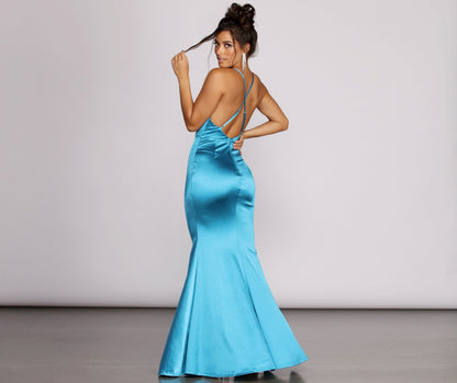 Raelynn Satin Cross Strap Dress