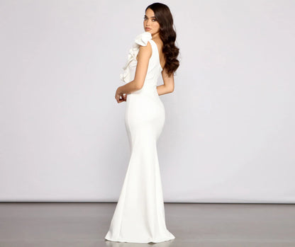 Diana Formal One-Shoulder Ruffle Dress