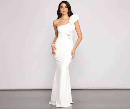 Diana Formal One-Shoulder Ruffle Dress
