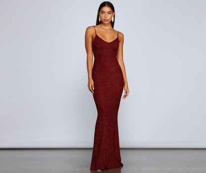 Irene Formal Backless Glitter Mermaid Dress