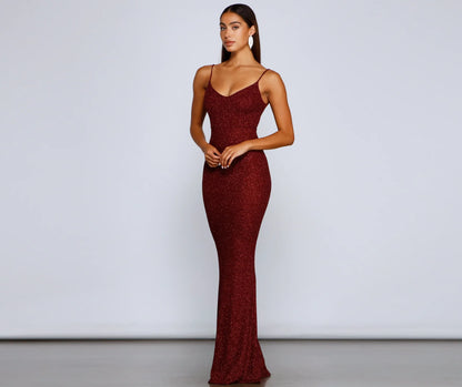 Irene Formal Backless Glitter Mermaid Dress
